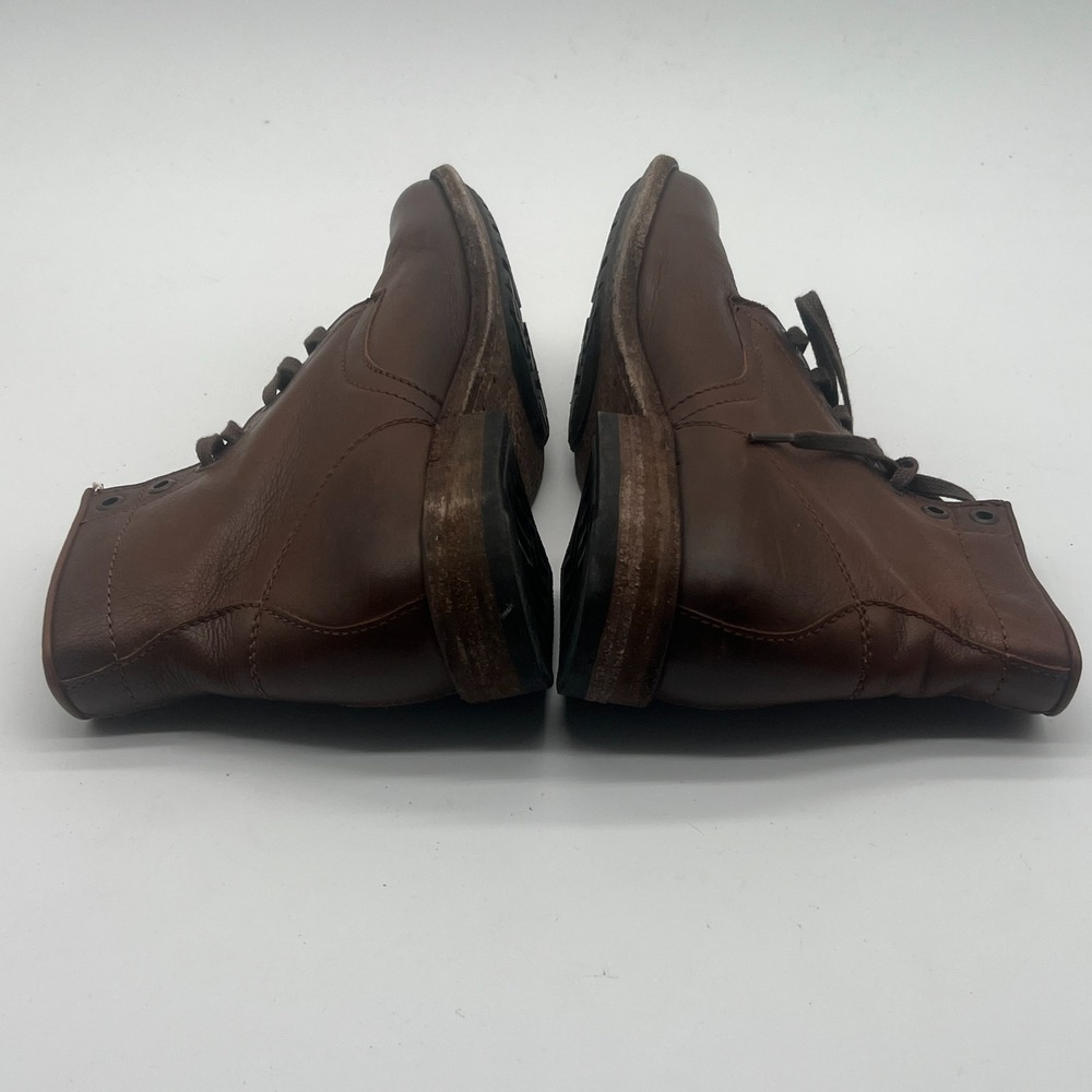 Frye Tyler Cognac Brown Leather Lace Up Ankle Combat Booties Womens Size 8 B - Picture 7 of 10